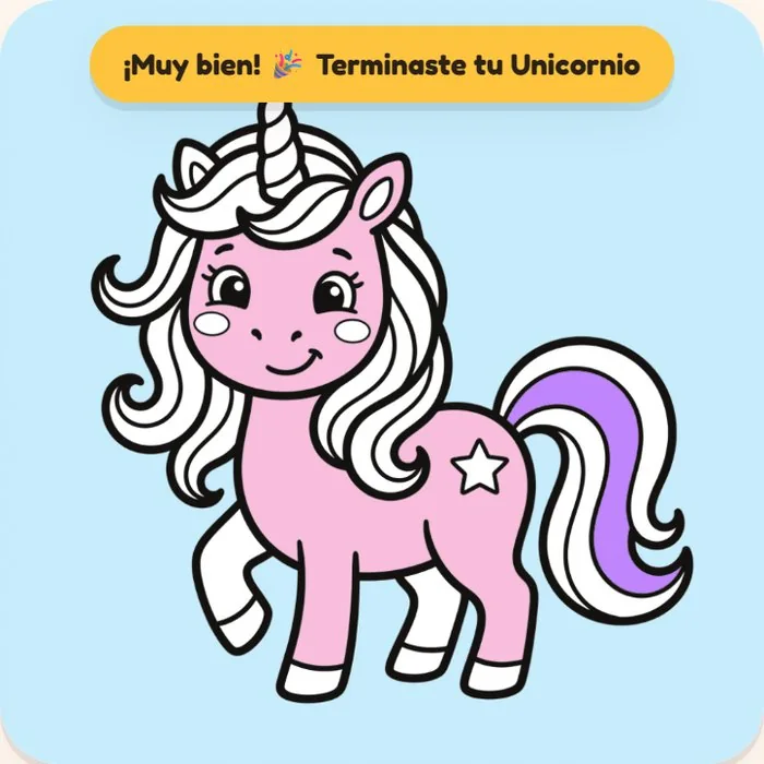 Resultado real: Unicornio pintado en Pinturitas